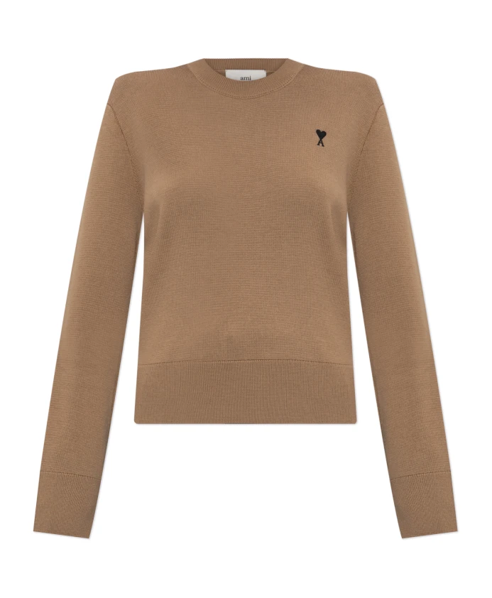 Свитер с логотипом Ami Paris, коричневый
Свитер с логотипом Ami Paris, коричневый