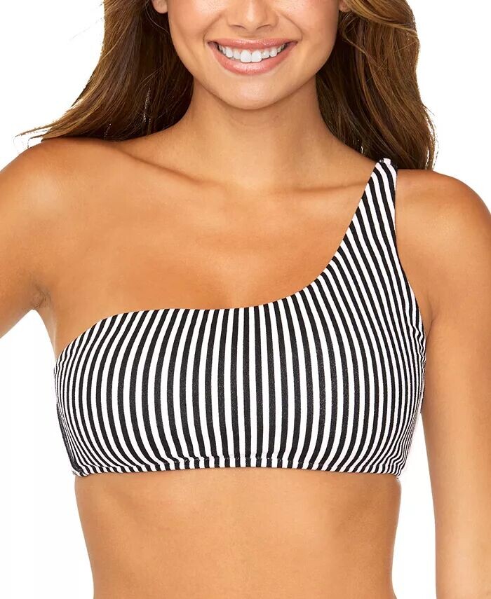 Полосатый асимметричный верх бикини для юниоров Raisins, черный
Полосатый асимметричный верх бикини для юниоров Raisins, черный