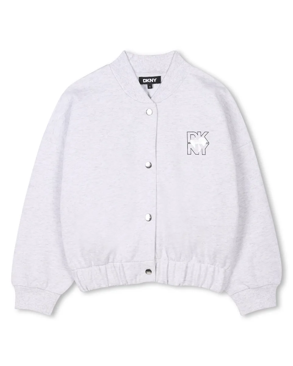 Хлопковый бомбер DKNY, светло-серый
Хлопковый бомбер DKNY, светло-серый