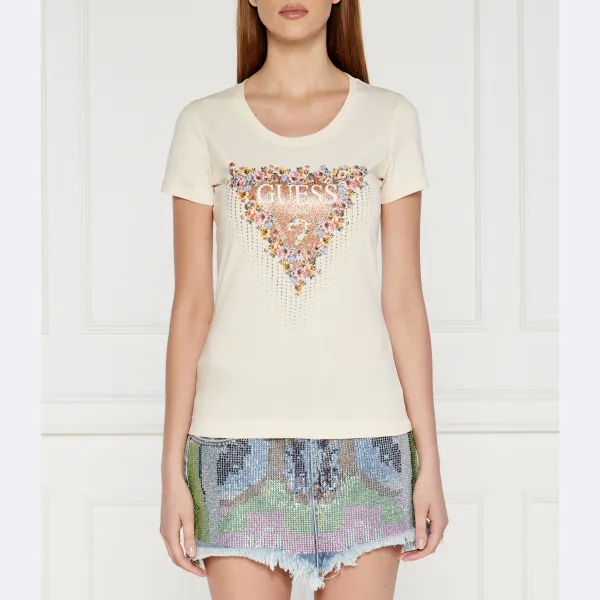 Облегающая футболка Guess, экрю
Облегающая футболка Guess, экрю