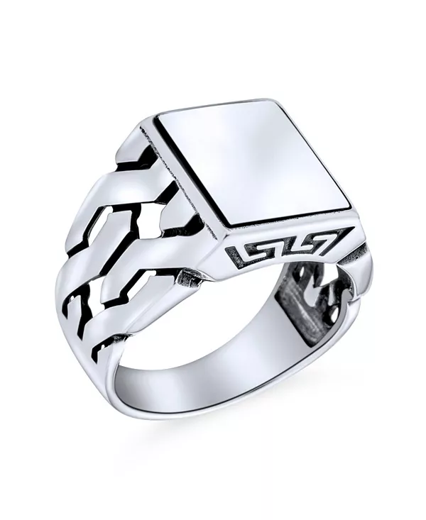 Кольцо-Печатка с прямоугольным кубинским звеном из стерлингового серебра Bling Jewelry, silver
Кольцо-Печатка с прямоугольным кубинским звеном из стерлингового серебра Bling Jewelry, silver