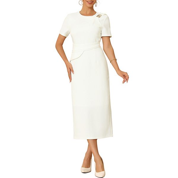 Женское платье-футляр с коротким рукавом и плиссированной талией Inspire Chic
Женское платье-футляр с коротким рукавом и плиссированной талией Inspire Chic