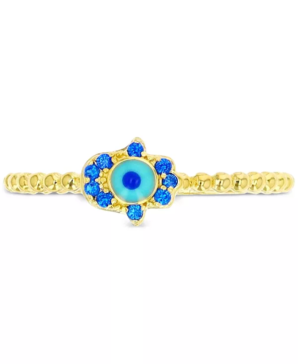 Кольцо от сглаза с выращенной в лаборатории шпинелью (1/10 карата) и эмалью Macy'S, gold
Кольцо от сглаза с выращенной в лаборатории шпинелью (1/10 карата) и эмалью Macy'S, gold