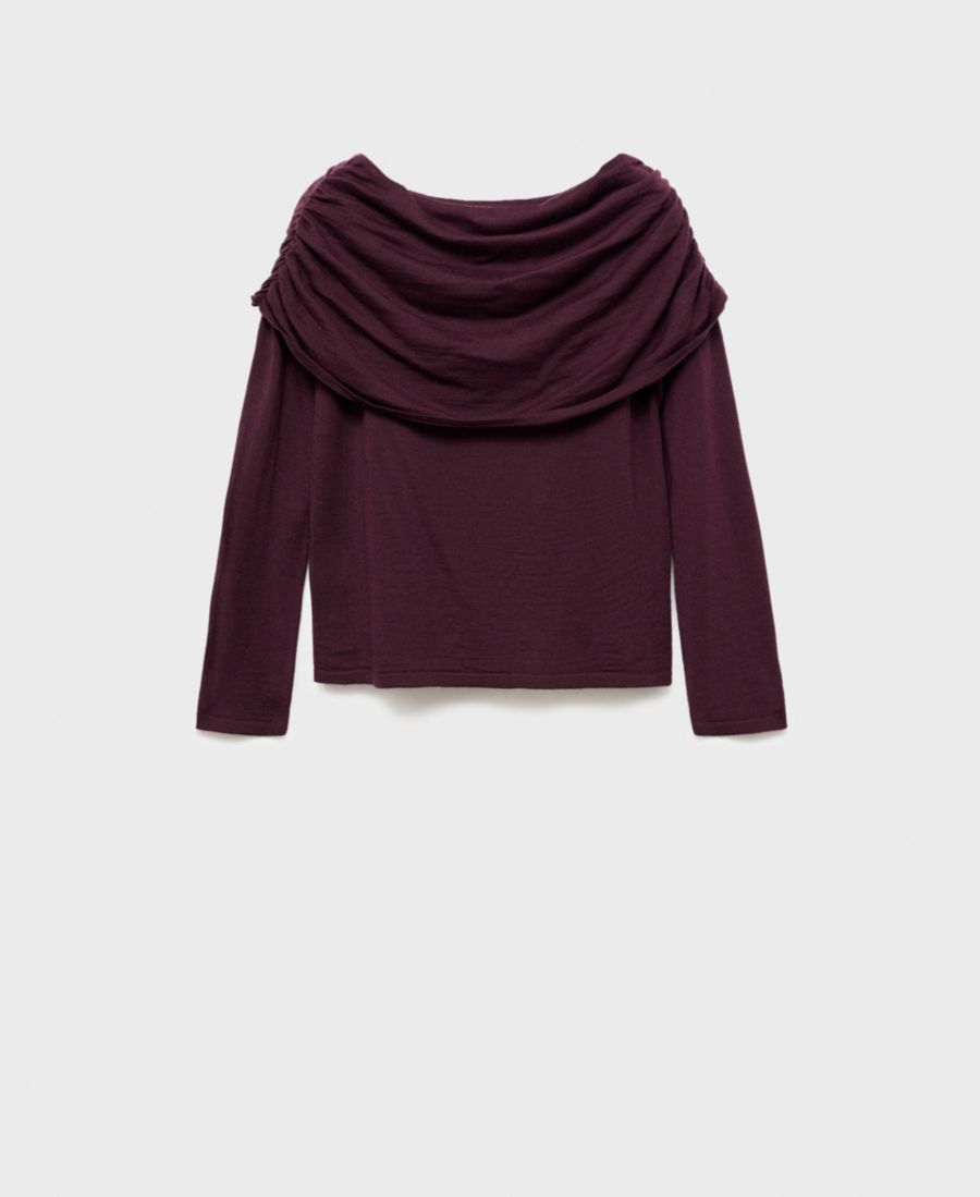 Женский облегающий свитер с драпированным вырезом MANGO, Wine
Женский облегающий свитер с драпированным вырезом MANGO, Wine