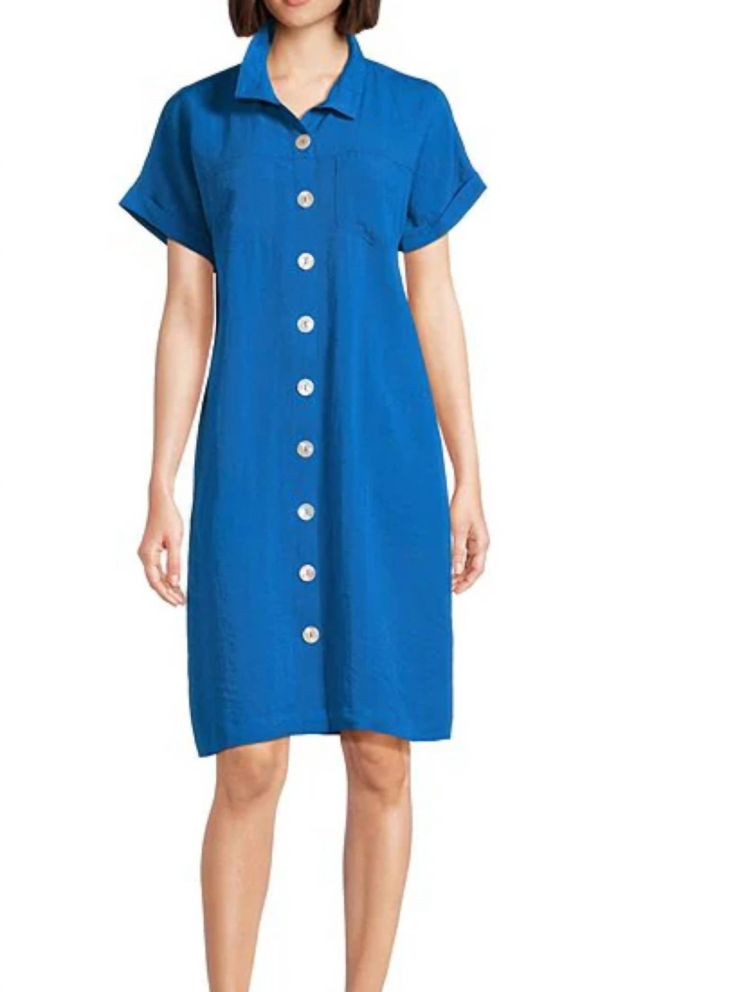 JOHN MARK Однотонное платье-рубашка синего цвета
JOHN MARK Однотонное платье-рубашка синего цвета