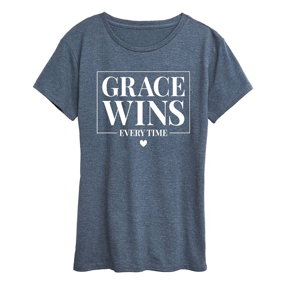 Женская футболка Grace Wins Every Time с рисунком Licensed Character, цвет Heather Blue
Женская футболка Grace Wins Every Time с рисунком Licensed Character, цвет Heather Blue