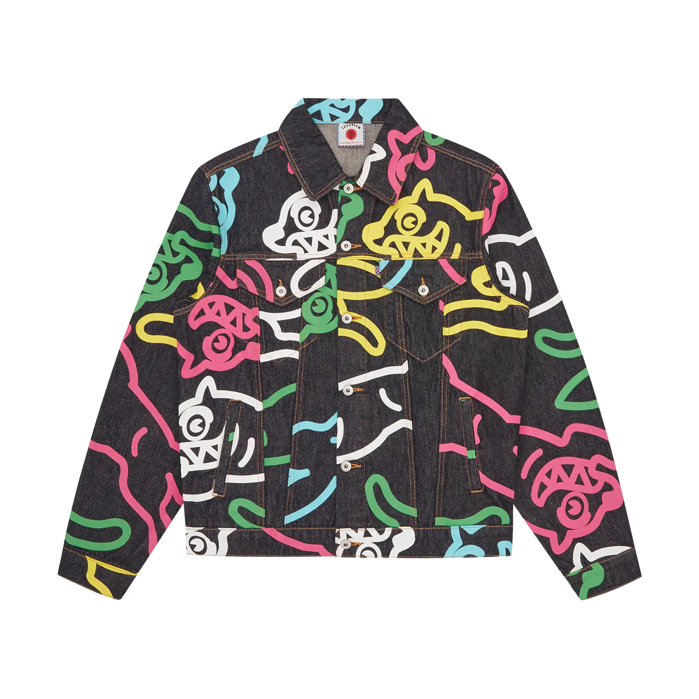 Ice Cream Джинсовая куртка унисекс разноцветная, Multicolor 
Ice Cream Джинсовая куртка унисекс разноцветная, Multicolor