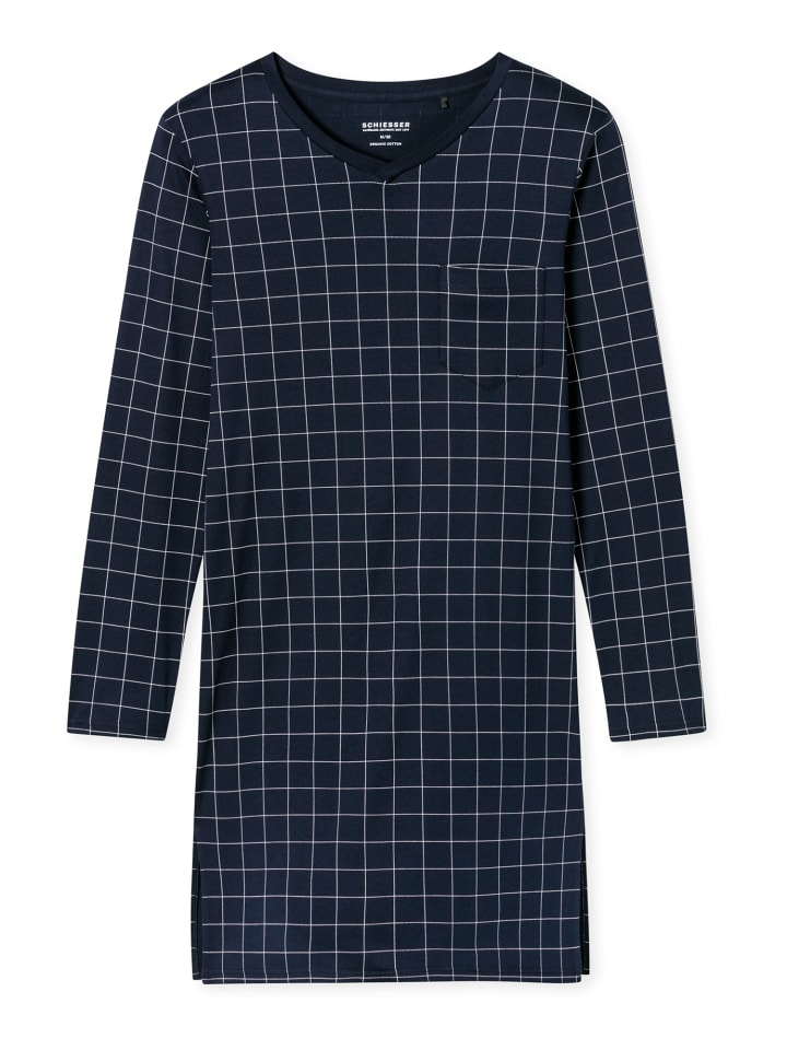 Schiesser Длинная ночная рубашка - тонкий трикотаж темно-синего цвета
Schiesser Длинная ночная рубашка - тонкий трикотаж темно-синего цвета