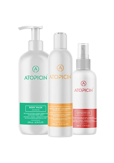 Атопицин, Набор для очищения атопической кожи, 3 шт., Atopicin 
Атопицин, Набор для очищения атопической кожи, 3 шт., Atopicin