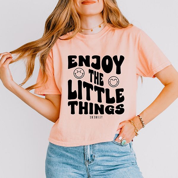 SWSmiley enjoy the little things - женский боксовый кроп-топ с принтом Simply Sage Market, Peachy
SWSmiley enjoy the little things - женский боксовый кроп-топ с принтом Simply Sage Market, Peachy