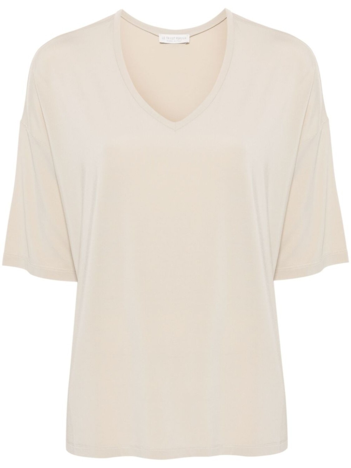 Футболка с V-образным вырезом и приспущенными плечами Le Tricot Perugia, нейтральный цвет
Футболка с V-образным вырезом и приспущенными плечами Le Tricot Perugia, нейтральный цвет