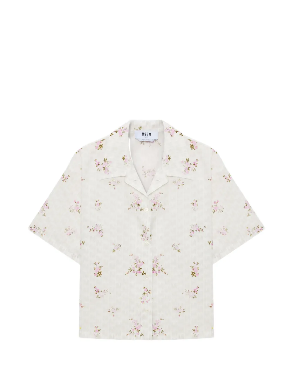 Рубашка с цветочным принтом Msgm, белый
Рубашка с цветочным принтом Msgm, белый