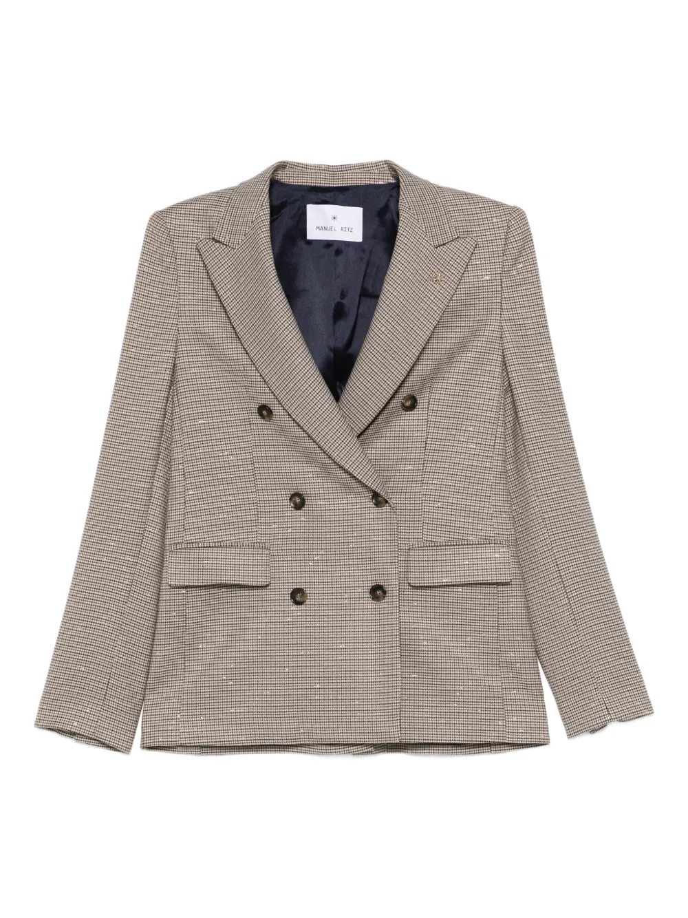 Двубортный жакет с узором Pied de Poule Manuel Ritz, коричневый
Двубортный жакет с узором Pied de Poule Manuel Ritz, коричневый