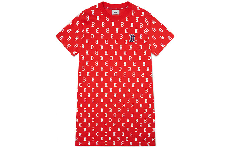 MLB Женское красное платье с коротким рукавом Base Logo
MLB Женское красное платье с коротким рукавом Base Logo