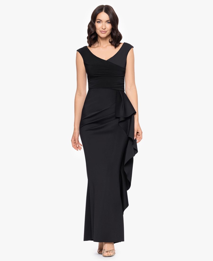 Укороченное платье без рукавов с оборками Betsy & Adam, Blk
Укороченное платье без рукавов с оборками Betsy & Adam, Blk