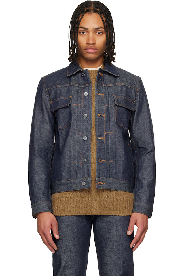 A.P.C. Темно-Синяя рабочая джинсовая куртка
A.P.C. Темно-Синяя рабочая джинсовая куртка