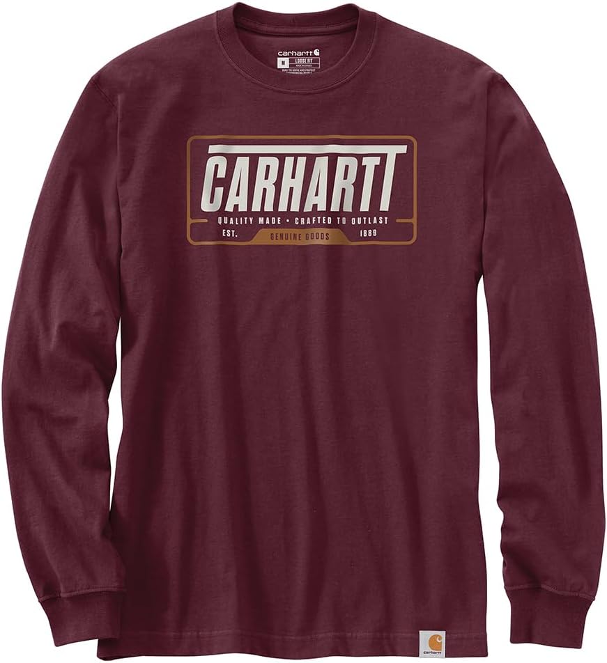 Carhartt мужская 105954 футболка с длинным рукавом, свободный крой, тяжелый вес, Outlast, с принтом, Red
Carhartt мужская 105954 футболка с длинным рукавом, свободный крой, тяжелый вес, Outlast, с принтом, Red