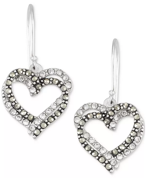 Серьги-Подвески в форме двойного сердца с переплетающимися кристаллами и марказитом из стерлингового серебра Macy'S, marcasite
Серьги-Подвески в форме двойного сердца с переплетающимися кристаллами и марказитом из стерлингового серебра Macy'S, marcasite