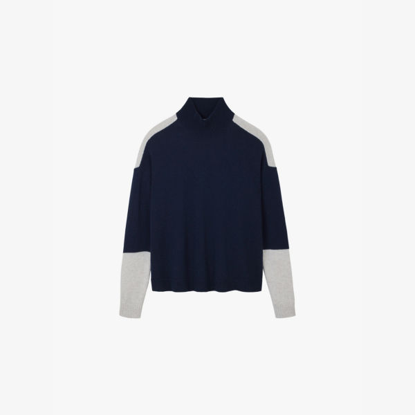 Вязаный джемпер The White Company с цветными блоками из смеси шерсти и кашемира, синий
Вязаный джемпер The White Company с цветными блоками из смеси шерсти и кашемира, синий