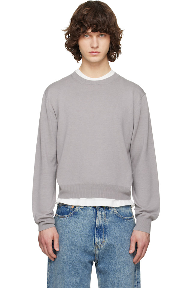 Tonywack Серый свитер из тонкой шерсти с круглым вырезом
Tonywack Серый свитер из тонкой шерсти с круглым вырезом