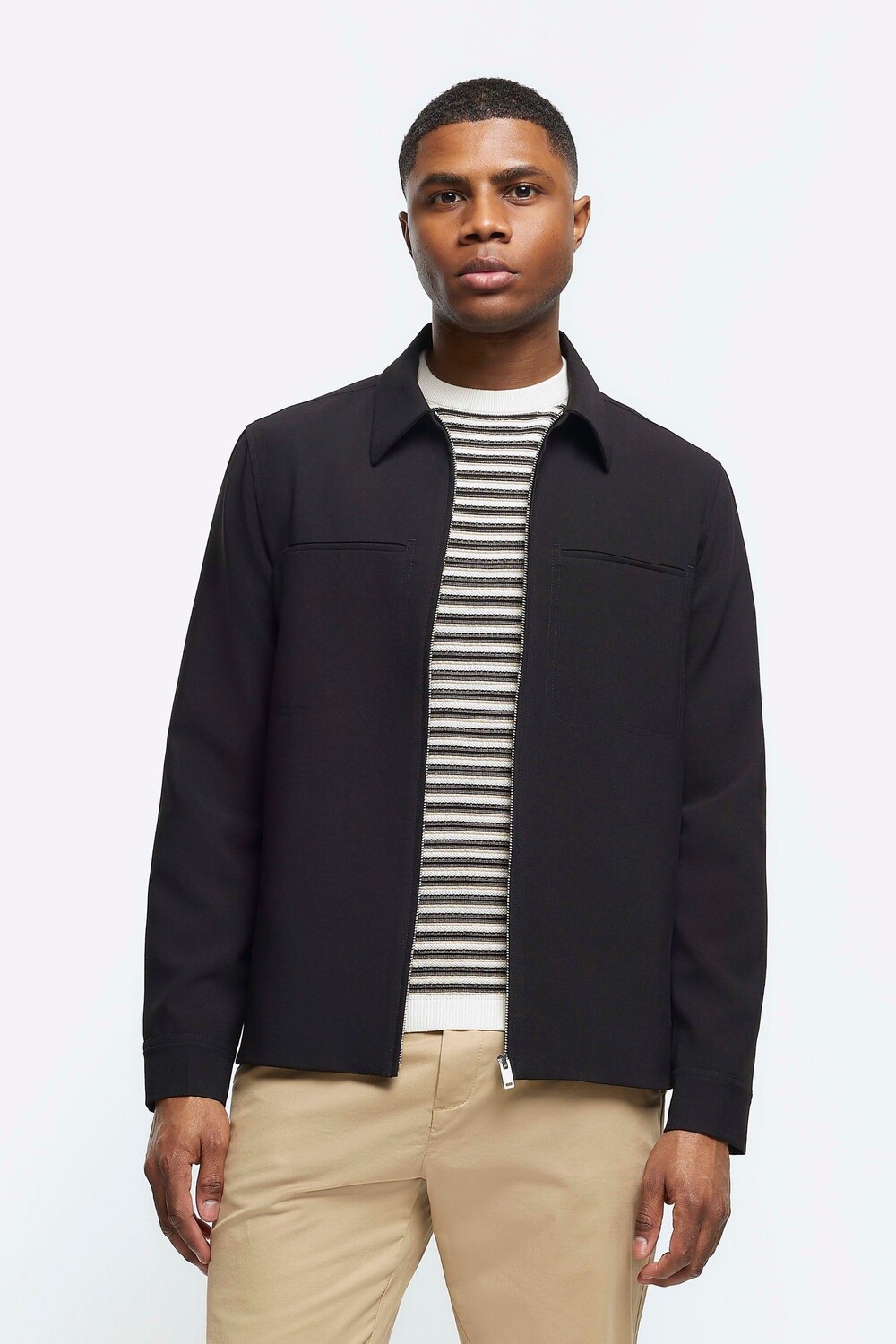 Элегантная куртка-рубашка River Island, черный
Элегантная куртка-рубашка River Island, черный