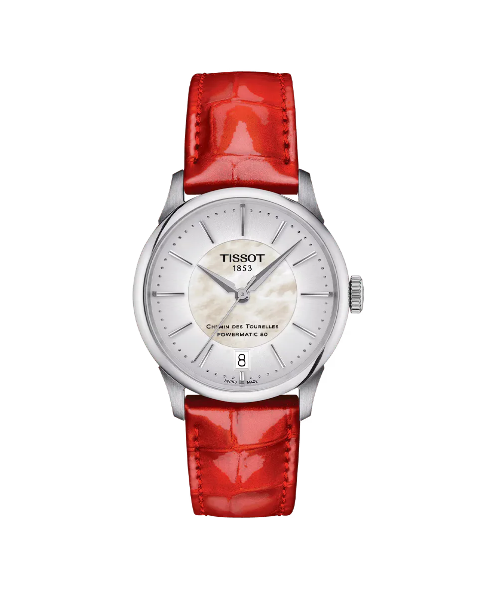 Женские часы из коллекции Chemin des Tourelles из красной кожи Tissot, красный
Женские часы из коллекции Chemin des Tourelles из красной кожи Tissot, красный