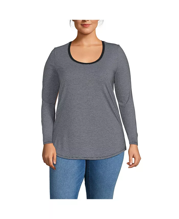 Футболка-туника Power Performance с круглым вырезом и закругленным подолом, с длинными рукавами и большим размером Lands' End, черный
Футболка-туника Power Performance с круглым вырезом и закругленным подолом, с длинными рукавами и большим размером Lands' End, черный