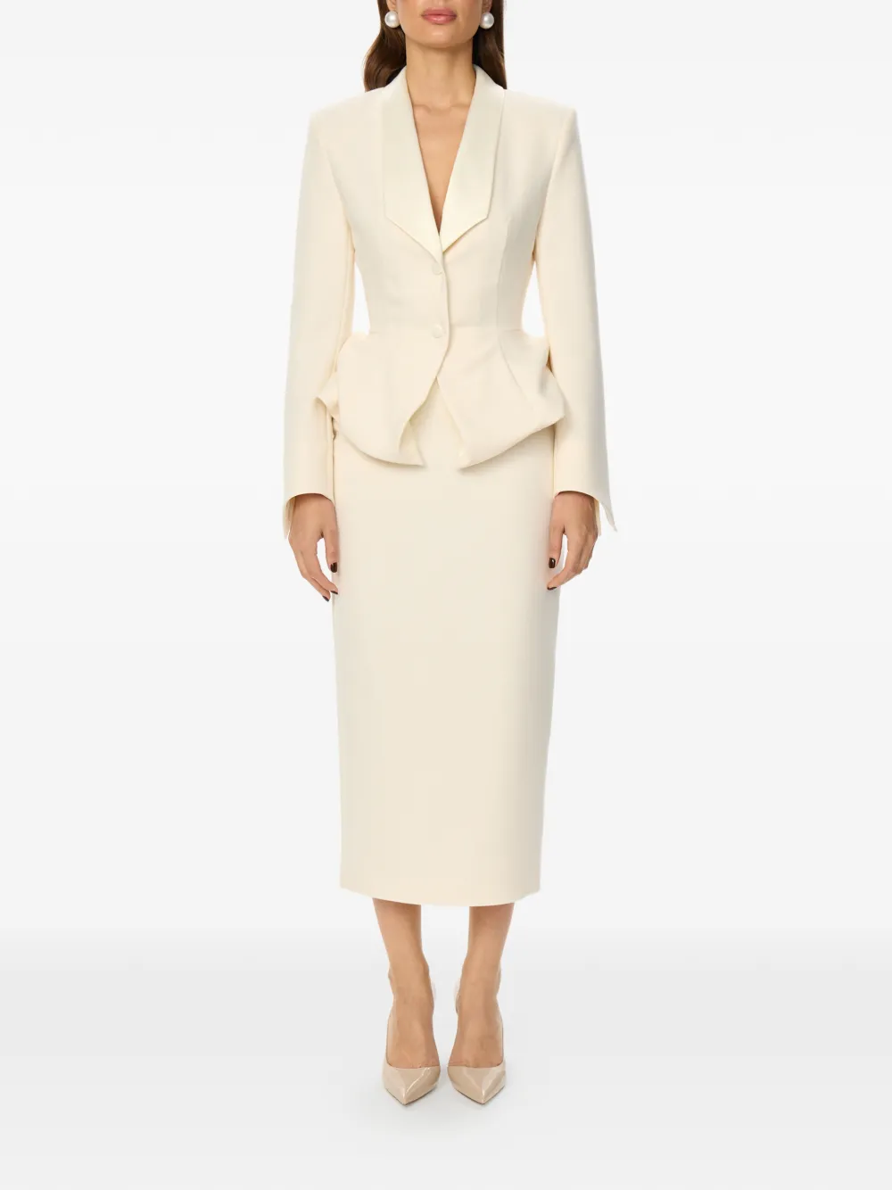 Жакет с баской Post Meridiem, бежевый
Жакет с баской Post Meridiem, бежевый