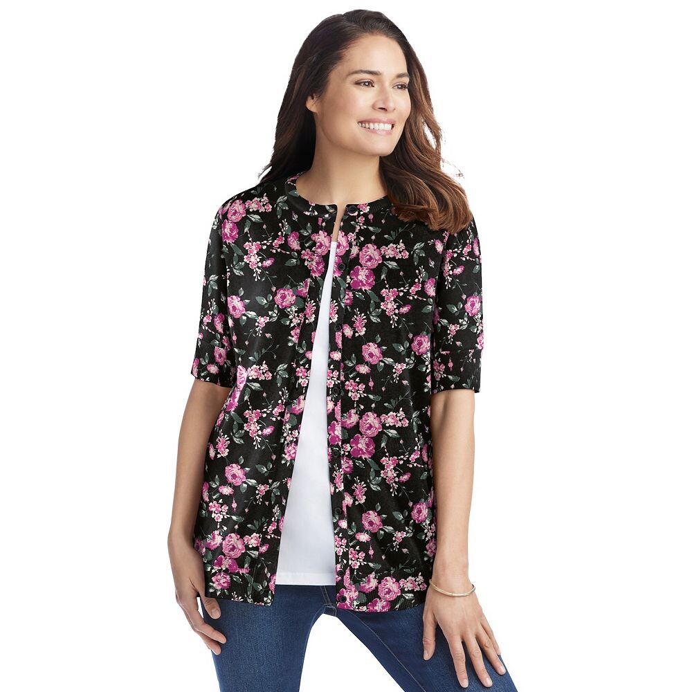 Женщина в женском идеальном кардигане с рукавами до локтя больших размеров Woman Within, цвет Black Floral
Женщина в женском идеальном кардигане с рукавами до локтя больших размеров Woman Within, цвет Black Floral