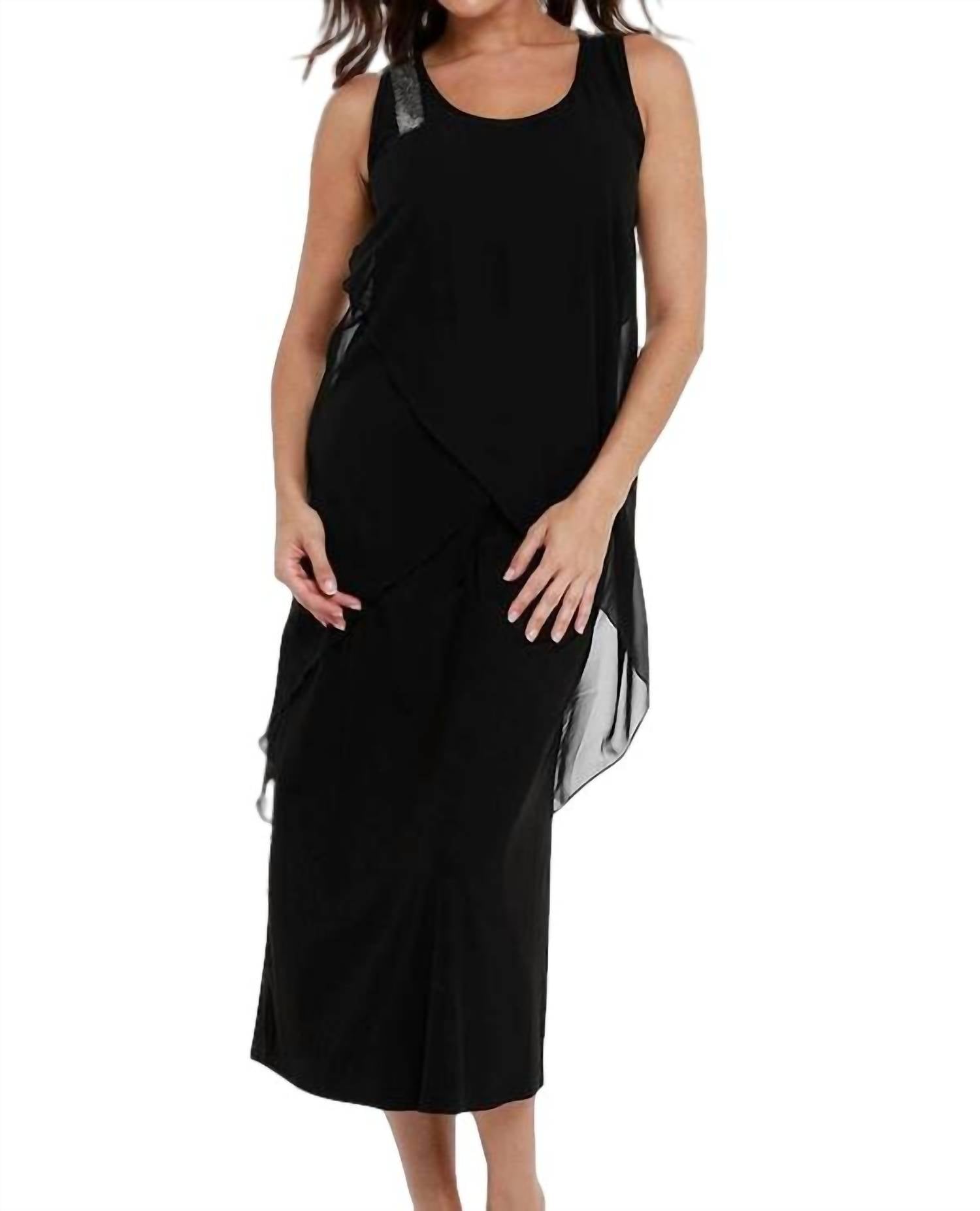 Платье макси с пайетками черного цвета ANGEL 
Платье макси с пайетками черного цвета ANGEL