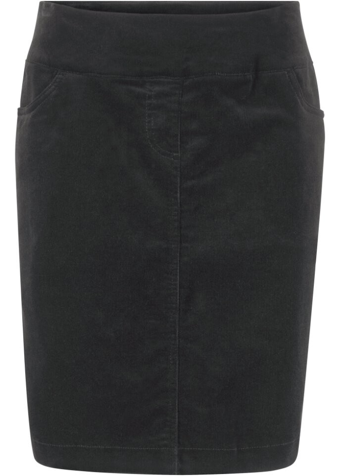 Юбка из эластичного хлопкового вельвета с удобным поясом Bpc Bonprix Collection, черный 
Юбка из эластичного хлопкового вельвета с удобным поясом Bpc Bonprix Collection, черный