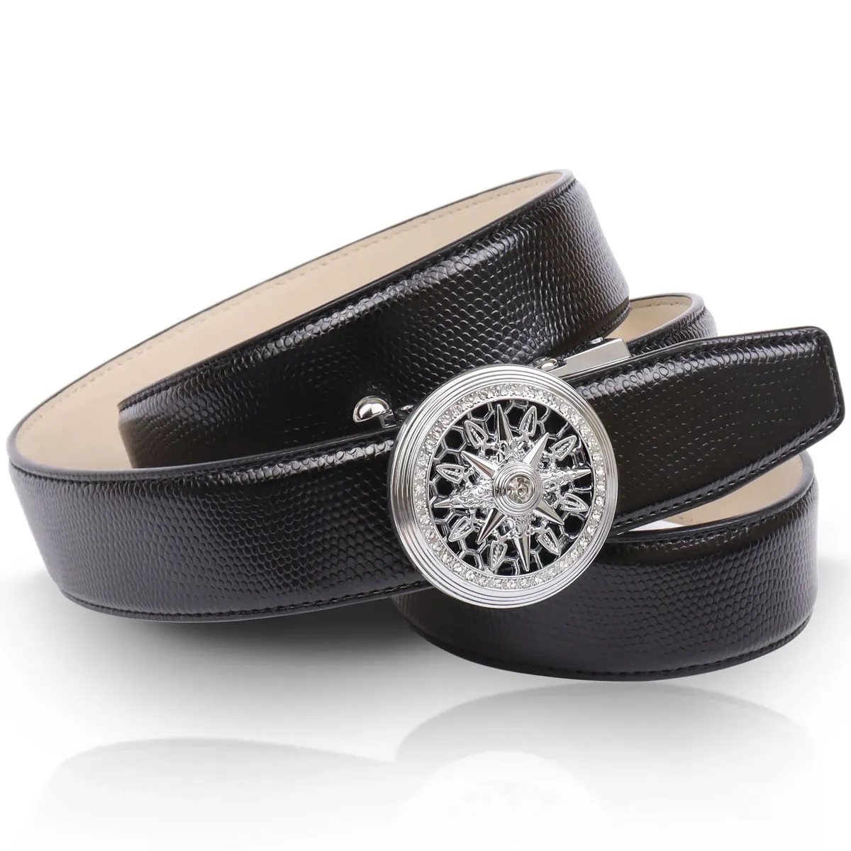 Кожаный ремень Anthoni Crown со стразами, черный
Кожаный ремень Anthoni Crown со стразами, черный