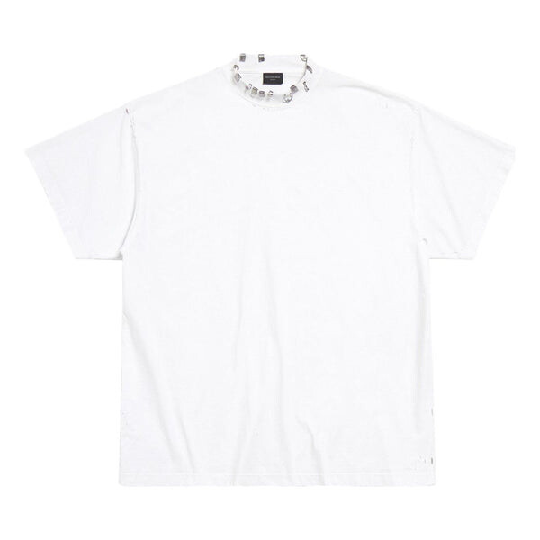 Футболка pierced t-shirt oversized 'white' Balenciaga, белый 
Футболка pierced t-shirt oversized 'white' Balenciaga, белый
