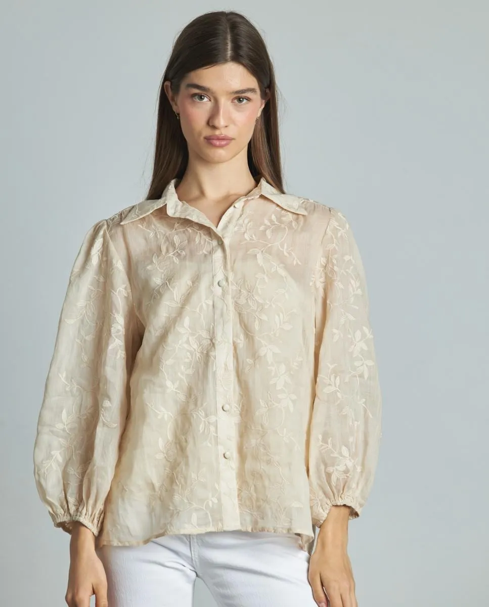 Женская полупрозрачная рубашка с длинными рукавами Alma en Pena, бежевый
Женская полупрозрачная рубашка с длинными рукавами Alma en Pena, бежевый