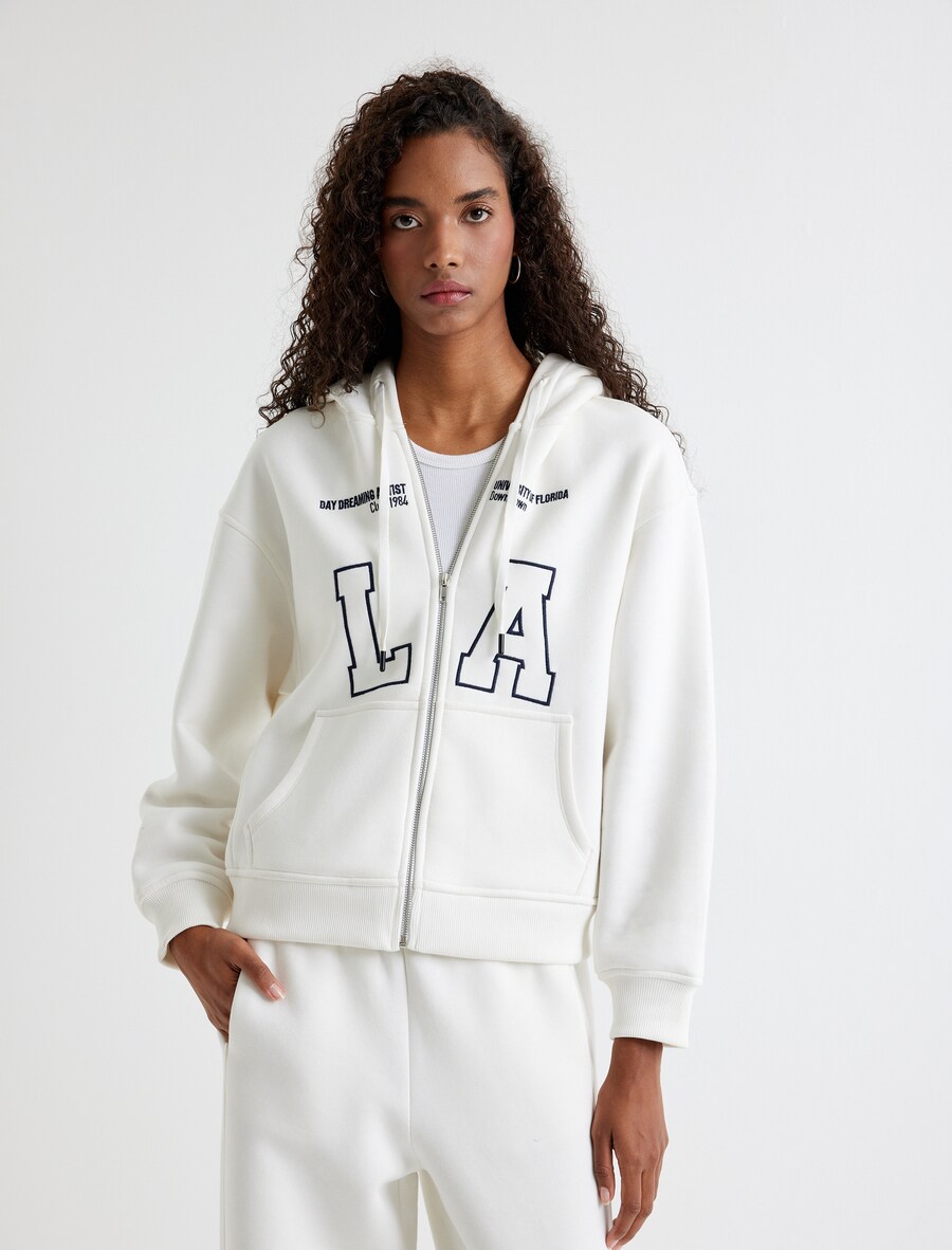 Толстовка с капюшоном на молнии Koton, белый
Толстовка с капюшоном на молнии Koton, белый