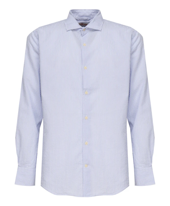 Синяя рубашка с французским воротником Mc2 Saint Barth, синий
Синяя рубашка с французским воротником Mc2 Saint Barth, синий