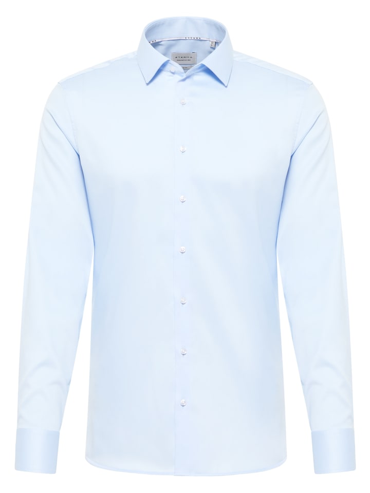 Рубашка облегающего кроя светло-голубого цвета Eterna
Рубашка облегающего кроя светло-голубого цвета Eterna
