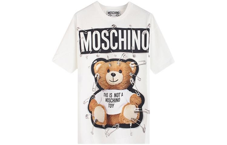 Футболка мужская с круглым вырезом и коротким рукавом Pin Bear белая Moschino, белый
Футболка мужская с круглым вырезом и коротким рукавом Pin Bear белая Moschino, белый