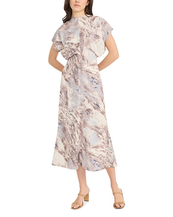 Платье миди с короткими рукавами и сборками Luxely, коричневый/бежевый
Платье миди с короткими рукавами и сборками Luxely, коричневый/бежевый