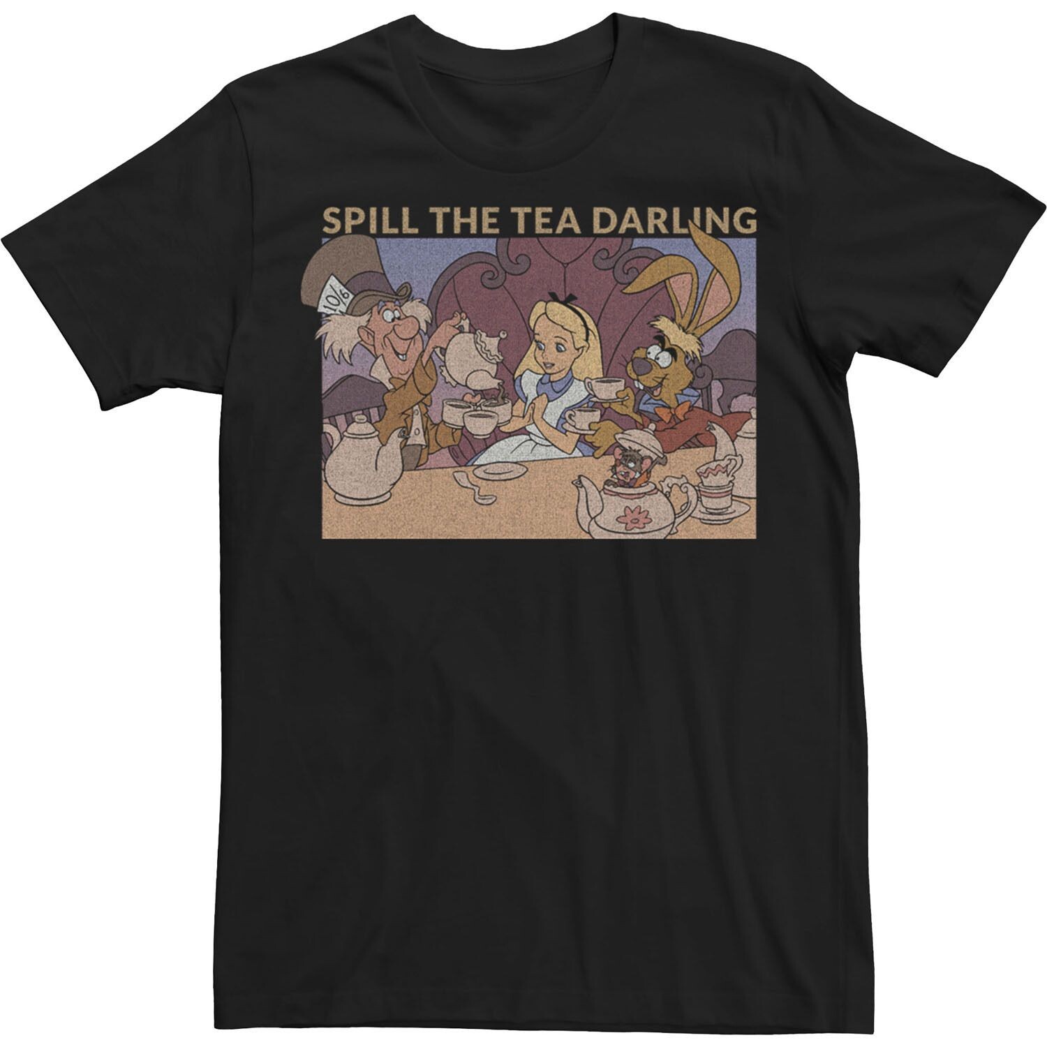 Мужская футболка Диснея «Алиса в стране чудес», групповая фотография «Пролей чай, дорогая» Licensed Character
Мужская футболка Диснея «Алиса в стране чудес», групповая фотография «Пролей чай, дорогая» Licensed Character