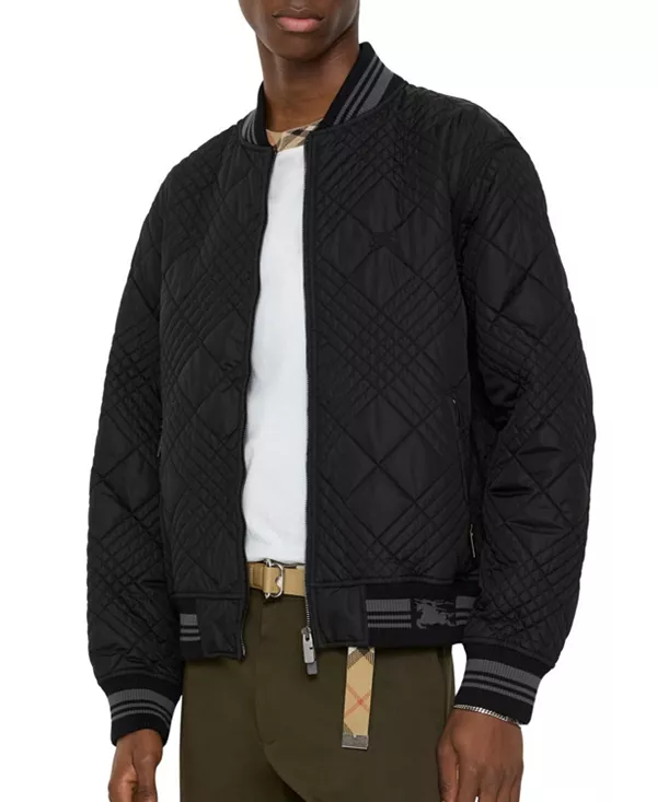 Куртка-Бомбер из нейлоновой смеси с микроклетчатой строчкой Burberry, черный
Куртка-Бомбер из нейлоновой смеси с микроклетчатой строчкой Burberry, черный