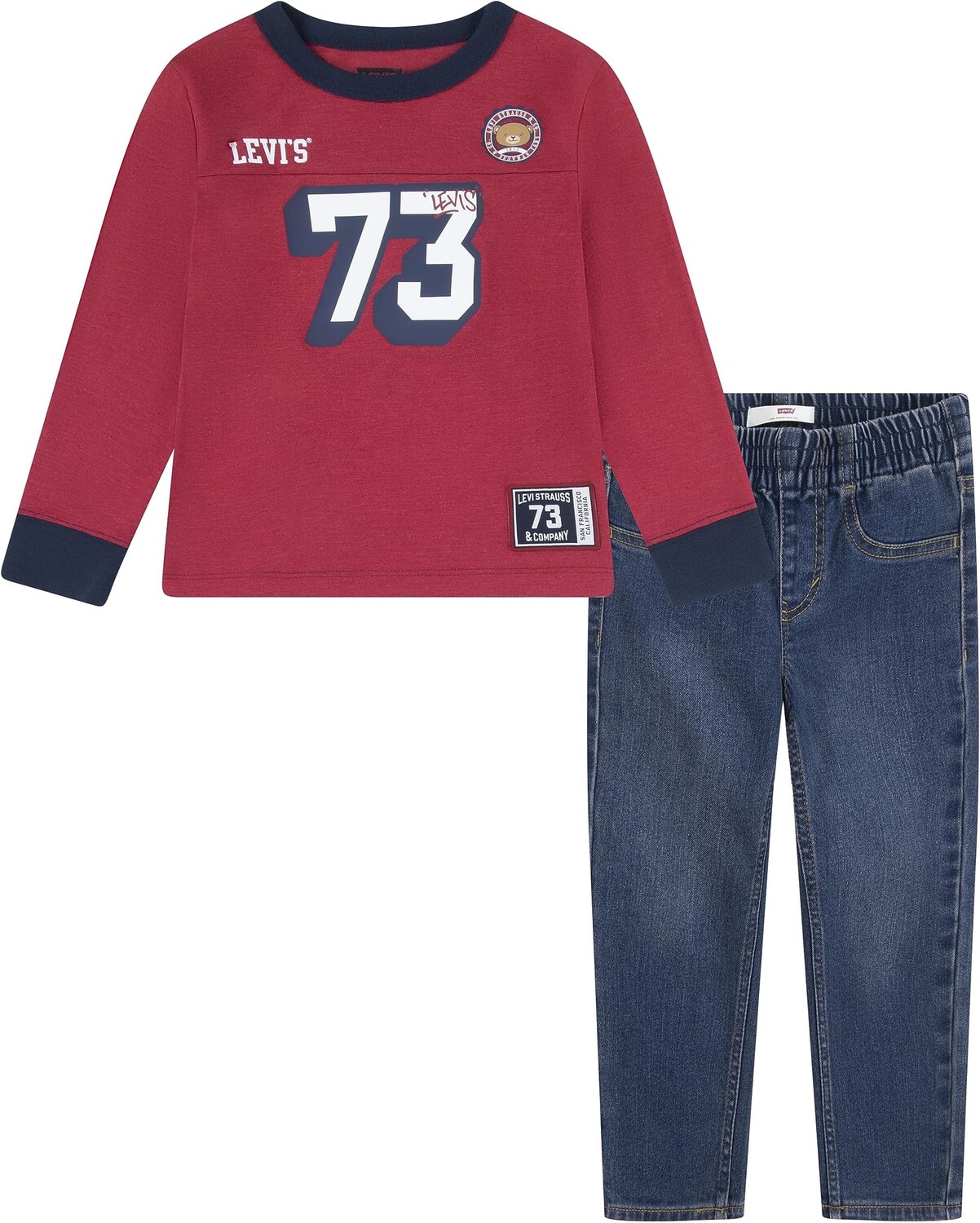 Детский набор Levi'S Long Sleeve Ringer T-Shirt and Denim Two-Piece Outfit Set, цвет Ocean Depths
Детский набор Levi'S Long Sleeve Ringer T-Shirt and Denim Two-Piece Outfit Set, цвет Ocean Depths