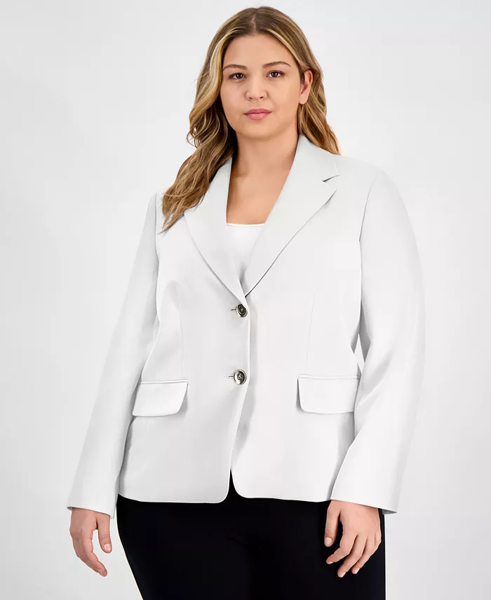 Блейзер больших размеров с заостренным воротником Kasper, белый
Блейзер больших размеров с заостренным воротником Kasper, белый