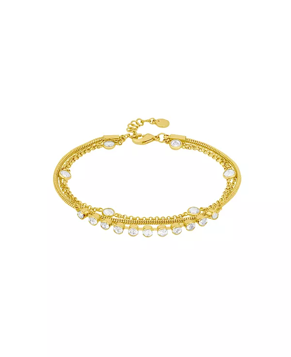 Трехрядный браслет из кубического циркония And Now This, gold
Трехрядный браслет из кубического циркония And Now This, gold