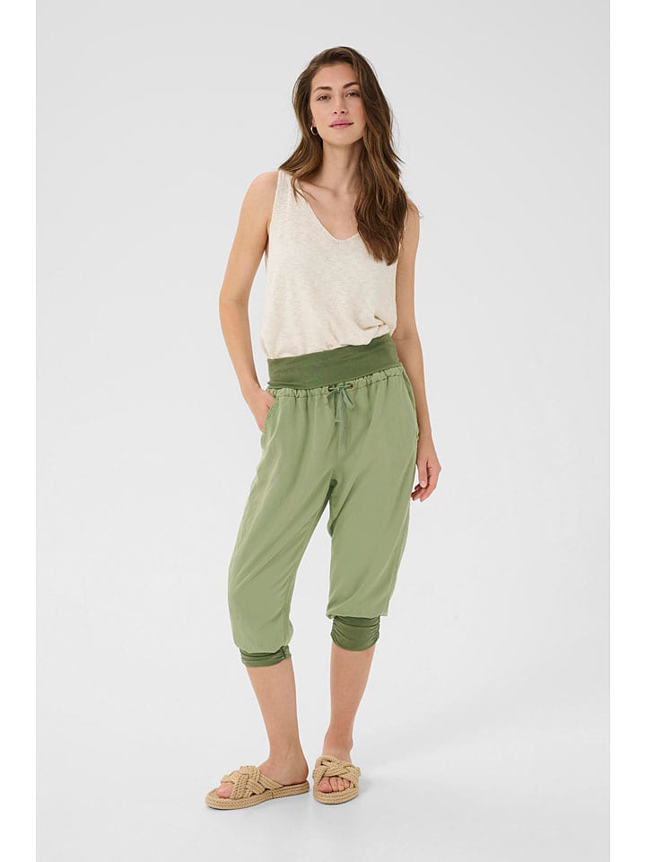 Cream Брюки-капри "Linee" зеленого цвета
Cream Брюки-капри "Linee" зеленого цвета