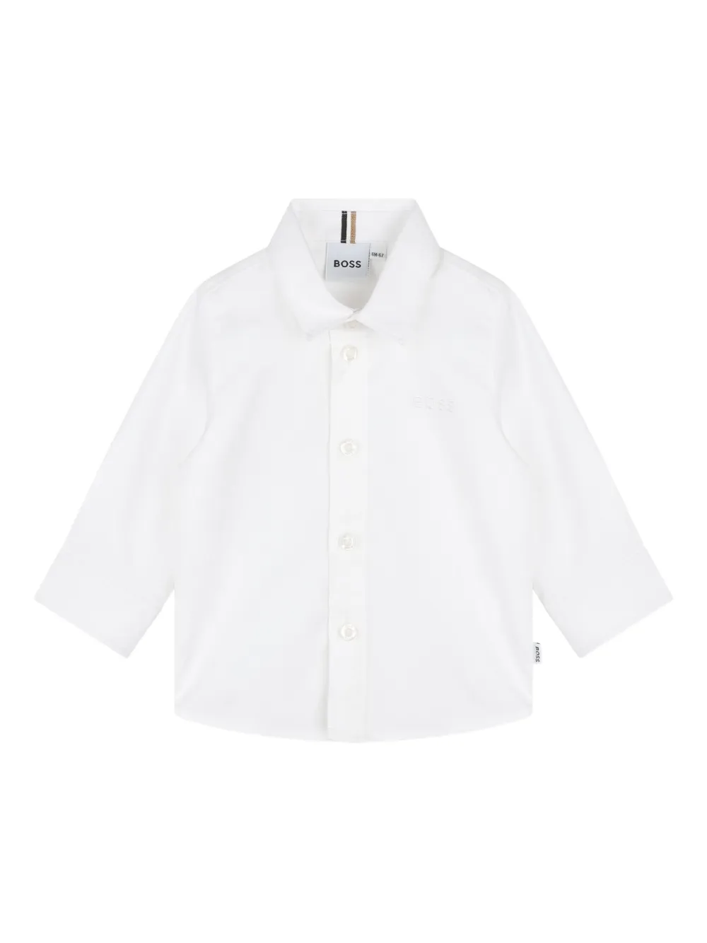 Рубашка с длинными рукавами и вышивкой BOSS Kidswear, белый 
Рубашка с длинными рукавами и вышивкой BOSS Kidswear, белый