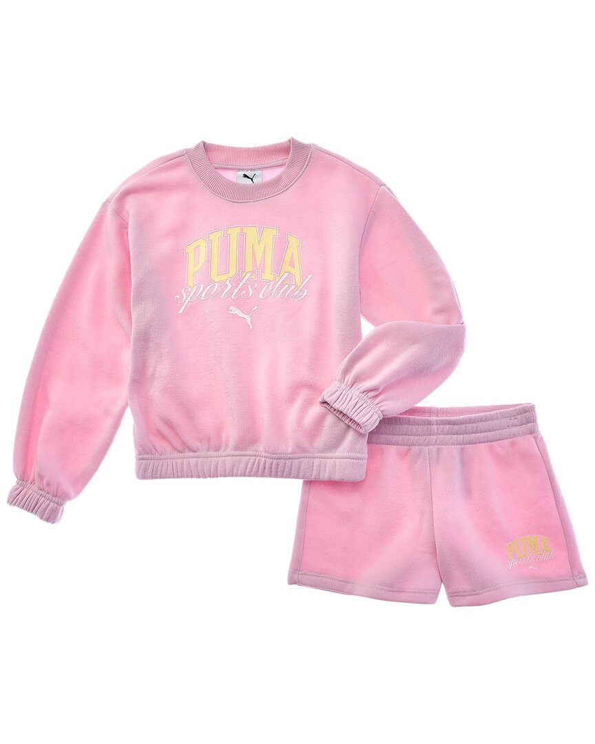 ПУМА Комплект из худи и шорт Puma, розовый 
ПУМА Комплект из худи и шорт Puma, розовый