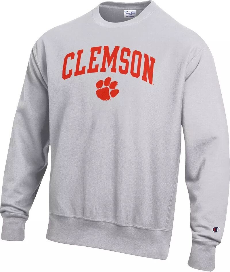 Мужская серая толстовка с круглым вырезом обратного плетения Champion Clemson Tigers
Мужская серая толстовка с круглым вырезом обратного плетения Champion Clemson Tigers
