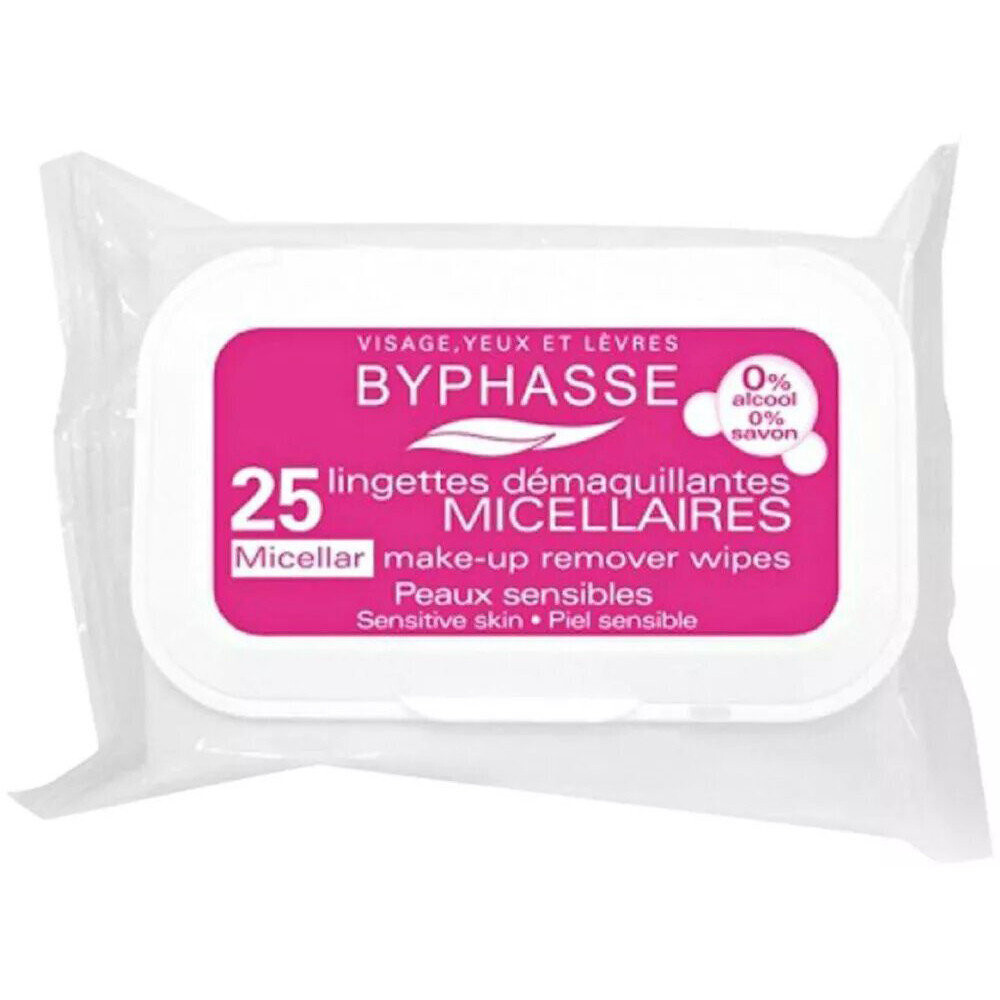 Byphasse, мицеллярные салфетки для снятия макияжа для чувствительной кожи
Byphasse, мицеллярные салфетки для снятия макияжа для чувствительной кожи