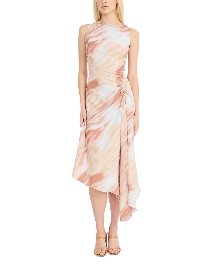 Платье миди с асимметричным принтом Luxely, белый
Платье миди с асимметричным принтом Luxely, белый